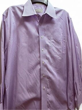 Nordstrom Purple Micro-Check Dress Shirt